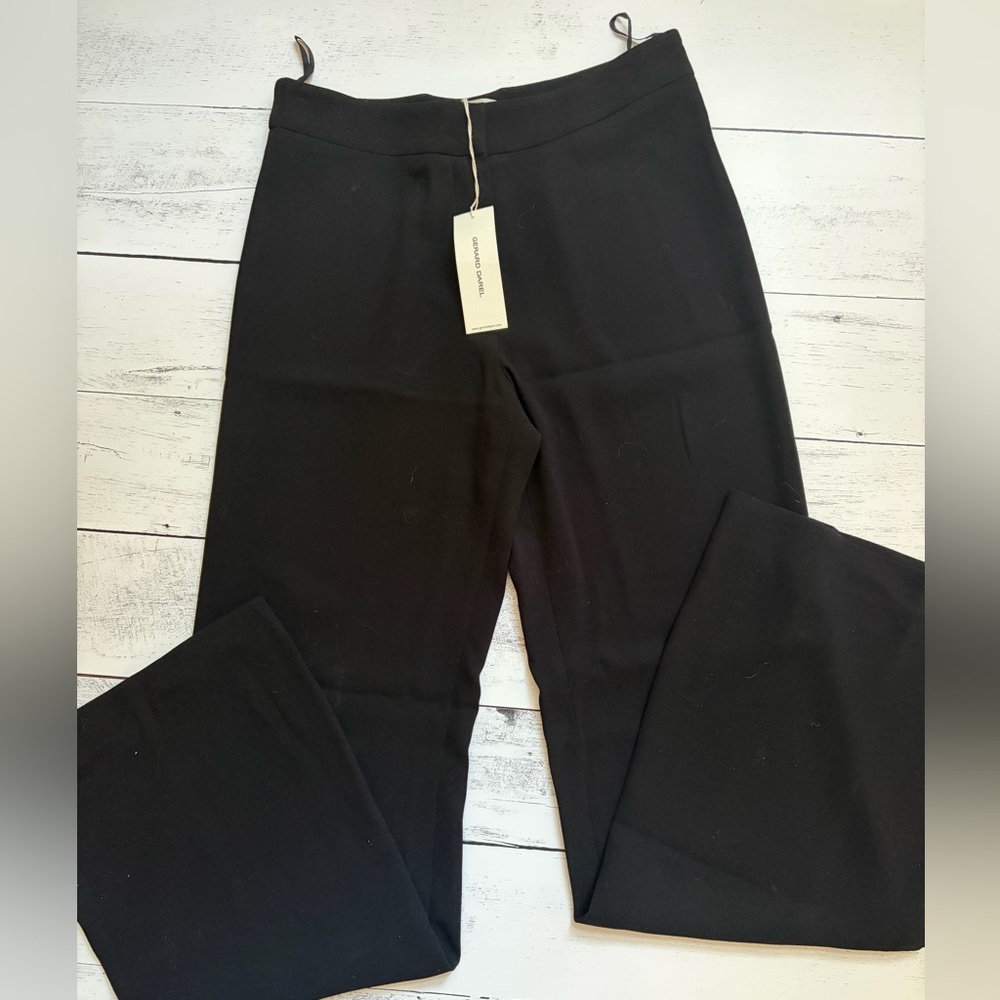 Gerard Darel Black Wide-Leg Ponte Knit Pants